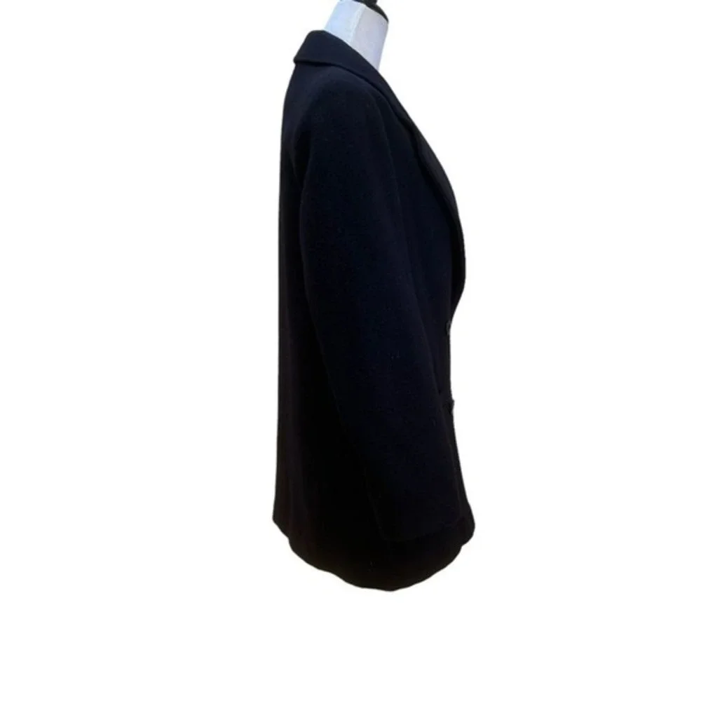 Out Brook Womens Navy Blue Wool Blend Double Breasted Pea Coat Jacket Size 8 USA